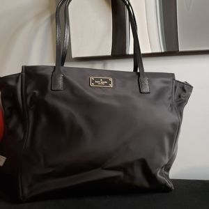 Kate Spade smooth black nylon tote bag